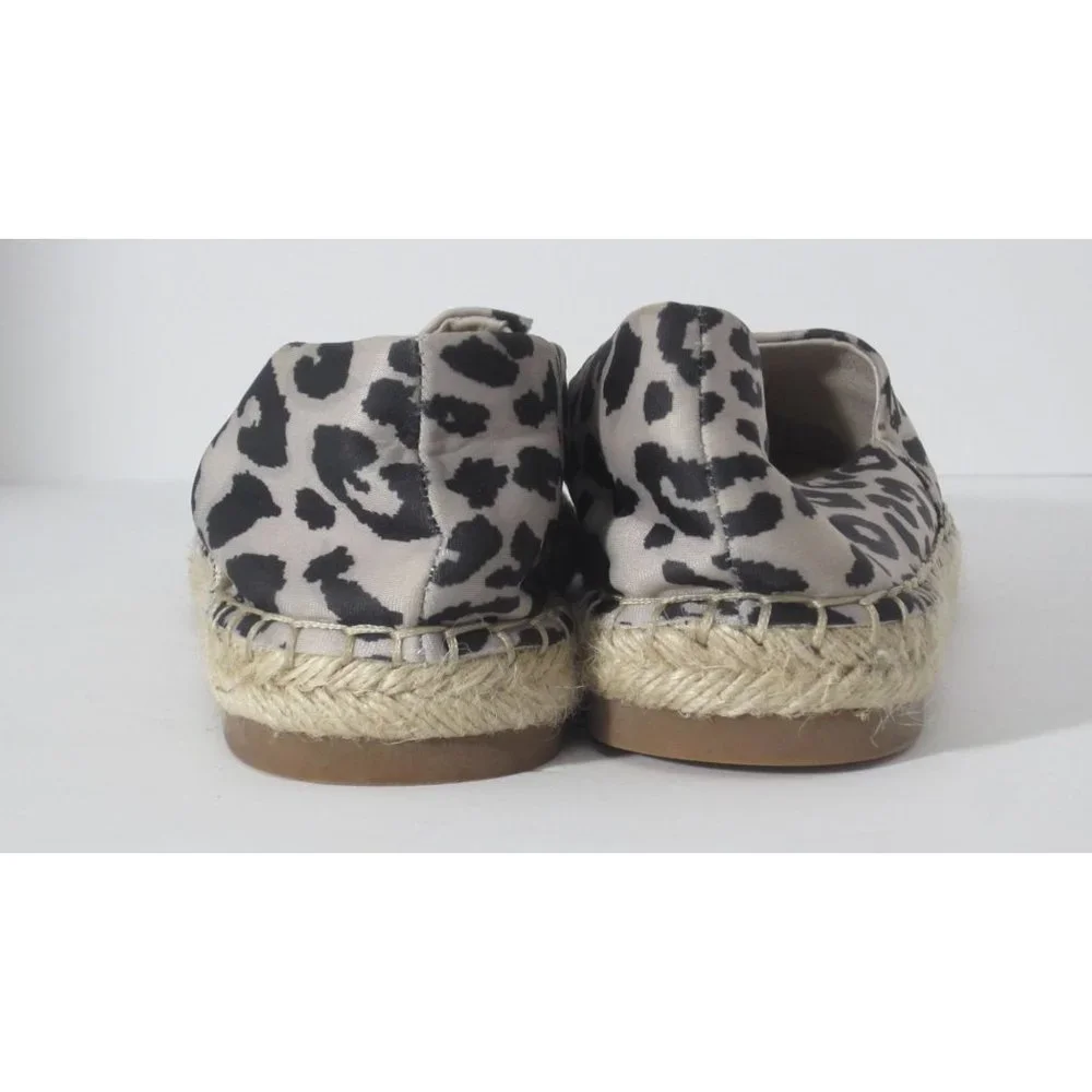 Sanctuary Leopard 7 Leather Espadrille Slip On Shoes
